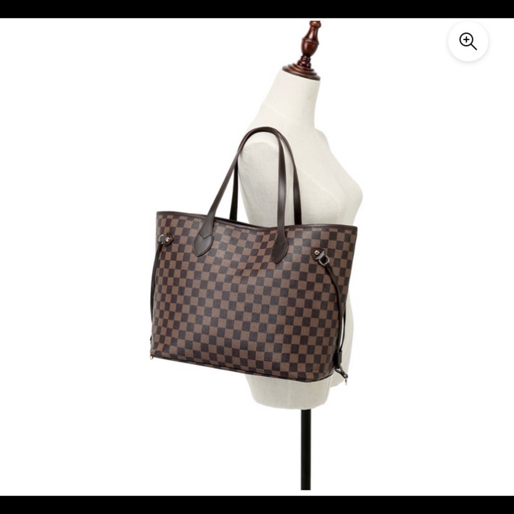 TWENTY FOUR Womens Brown Damier Style Tote